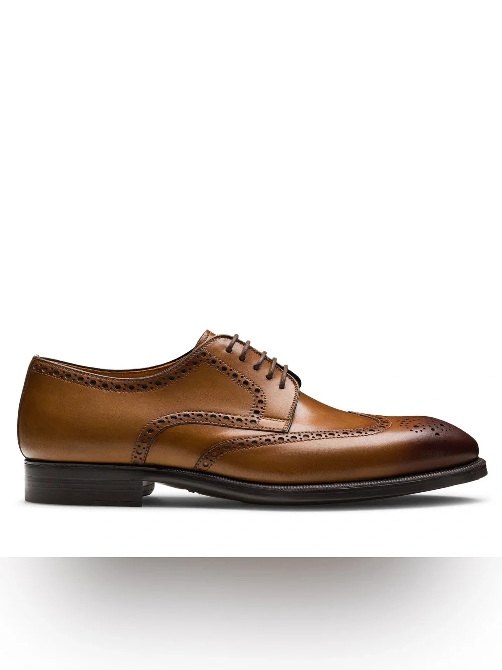 Magnanni Heywood Men's Tabaco Leather Brogue Wingtip Derbies Sz 13